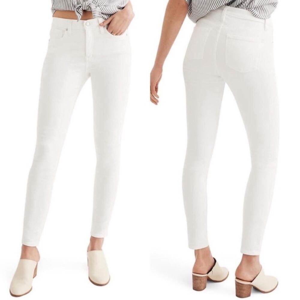 Madewell 9" High-Rise White Skinny Jean Cotton Stretch Beachy Boho Size 25